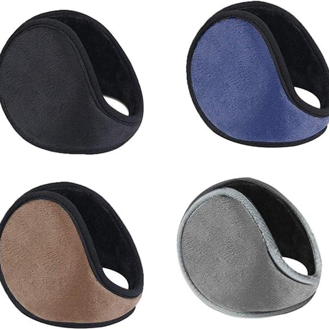 Soft Ear Warmers - 4 Pieces - Men's Ear Warmers - Self-Clapping Ear Warmers - Earmuffs - Ear Muffs - Headband - Hairband - Behind the Head - Unisex - Windproof - Comfortable - for winter sports, outdoor activities, and snowboarding.