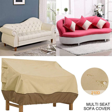 Garden Bench Cover - Protective Cover for 2-Seater Garden Bench - Bench Cover - Waterproof Garden Bench Cover - 210D Oxford - Windproof - Waterproof - Tear-Resistant - Beige - 147 x 83 x 79 cm.