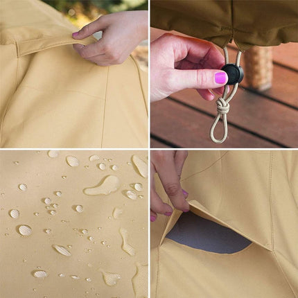 Garden Bench Cover - Protective Cover for 2-Seater Garden Bench - Bench Cover - Waterproof Garden Bench Cover - 210D Oxford - Windproof - Waterproof - Tear-Resistant - Beige - 147 x 83 x 79 cm.