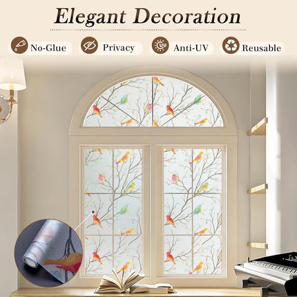 Window film - 45x200cm - privacy window film - stained glass window film - Privacy - Decorative film - static window film - Self-adhesive - Stained Glass - window film - for front door, bathroom, heat control, anti-UV.