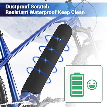E-Bike Battery Protective Cover - 2 Pieces - Waterproof E-bike Battery Cover - Integrated Battery Cover - Bicycle Battery Protective Cover - E-bike Cover Accessories - For a Greater Range - Built-in Battery Protection - Extends Lifespan and Durability - B.