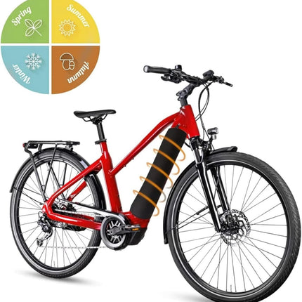 E-Bike Battery Protective Cover - 2 Pieces - Waterproof E-bike Battery Cover - Integrated Battery Cover - Bicycle Battery Protective Cover - E-bike Cover Accessories - For a Greater Range - Built-in Battery Protection - Extends Lifespan and Durability - B.