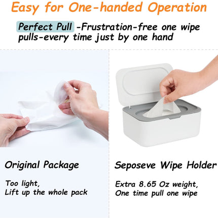 Wet wipes dispenser - 2 Pieces - Wipe box - Wet Toilet Paper Holder - Wet wipes storage box - Wipes Dispenser - Wipe holder for Baby & Adult - Refillable Wipe Container - Keeps Wipes Fresh - White.
