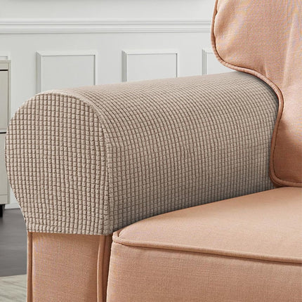 4 Pieces - Armrest Protection Covers - Protective Cover - Elastic Sofa Cover - Sofa Armrest Cover - Gloves for Sofa Armrests - Anti-Slip - Anti-Scratch - for Reclining Square, Curved, Tilted Armrest Cover - Brown.