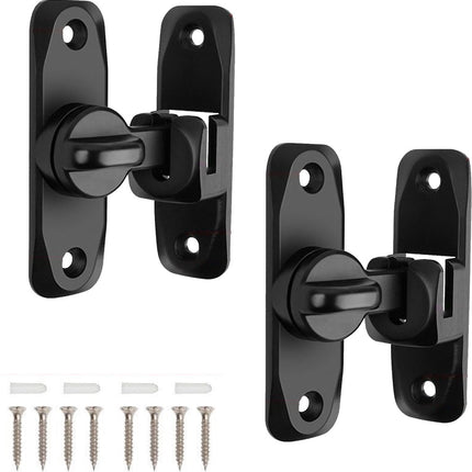 pieces - 90/180 degrees - sliding door lock - privacy protection - security sliding door lock - small gate locks - hardware for shed, garden, bathroom, cupboard, window - 80*25 mm - black.