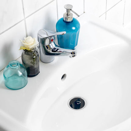Universal Bath Stopper 4 Pieces - Sink Cap - Drain Stopper - Sink Plug - Plug Stopper - Universal Sink Stopper - Rubber Sink Plug with Hanging Ring - for Drain Ø 44 to 42 mm - Universal Plugs - For Bathtub, Kitchen, Bathroom - Black.