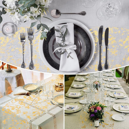 Table Runner - 28*275 cm - Gold Table Runner - Gold Foil Table Runner - Tablecloth - Polyester Table Runner - Glittering Metal Mesh Roll Table Runner - for wedding decorations, New Year's decorations, and birthday parties.