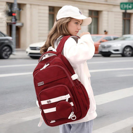 Waterproof backpack for girls - Girl Backpack - School backpack - lightweight school bag - School bag - Girls School Student School Bag - Large capacity backpacks for Girls and Boys - Teenagers - High School backpacks - Red.