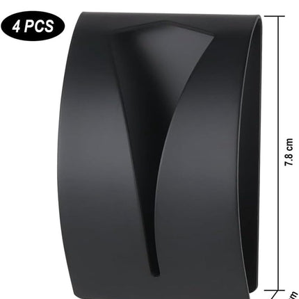 pieces - self-adhesive towel clip - 5*2.3*7.8 cm - stainless steel kitchen wall hooks - stainless steel tea towel holder - Towel hooks without drilling - Towel clips - with convenient recess - for hanging towels - black.