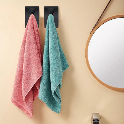 pieces - self-adhesive towel clip - 5*2.3*7.8 cm - stainless steel kitchen wall hooks - stainless steel tea towel holder - Towel hooks without drilling - Towel clips - with convenient recess - for hanging towels - black.