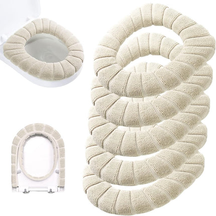 5-Piece Toilet Seat Cover - Toilet Seat Cover - Soft Toilet Seat - Toilet Cover - Toilet Seat Cover - WC Seat Cover - Universal Toilet Seat Cover - toilet seat cover - Reusable - Universal Fit - For Most Toilet Seats - White.