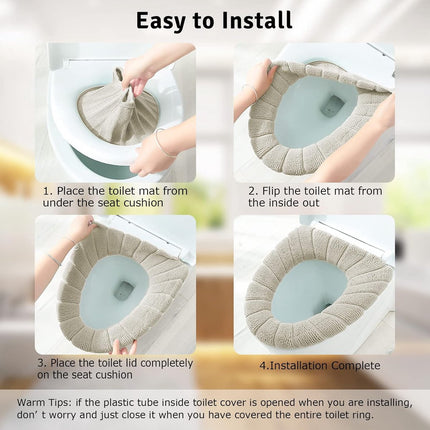 5-Piece Toilet Seat Cover - Toilet Seat Cover - Soft Toilet Seat - Toilet Cover - Toilet Seat Cover - WC Seat Cover - Universal Toilet Seat Cover - toilet seat cover - Reusable - Universal Fit - For Most Toilet Seats - White.
