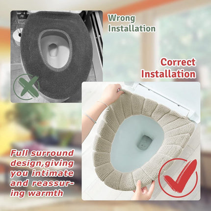 5-Piece Toilet Seat Cover - Toilet Seat Cover - Soft Toilet Seat - Toilet Cover - Toilet Seat Cover - WC Seat Cover - Universal Toilet Seat Cover - toilet seat cover - Reusable - Universal Fit - For Most Toilet Seats - White.