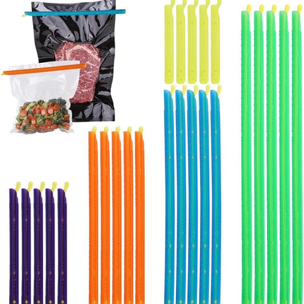 25 pieces - Food clip - Sealing clip - closure clips for bags - resealable food bag clips - reusable food bag - multifunctional clip bag clamps - for kitchen and household seal bags - 9cm, 12.5cm, 18.5cm, 22.5cm, 28.5cm.