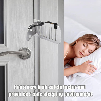 2 pieces - Door stopper - Portable door lock - Lock - Portable security door locks - Anti-theft door stopper - Anti-burglary door stopper - theft protection - for travel, apartments, hotels, schools, vacation homes - 8*3 cm - silver.