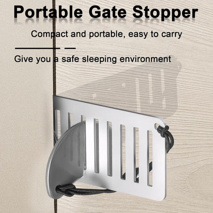 2 pieces - Door stopper - Portable door lock - Lock - Portable security door locks - Anti-theft door stopper - Anti-burglary door stopper - theft protection - for travel, apartments, hotels, schools, vacation homes - 8*3 cm - silver.