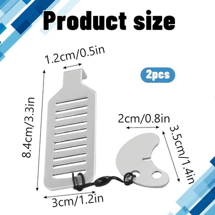2 pieces - Door stopper - Portable door lock - Lock - Portable security door locks - Anti-theft door stopper - Anti-burglary door stopper - theft protection - for travel, apartments, hotels, schools, vacation homes - 8*3 cm - silver.