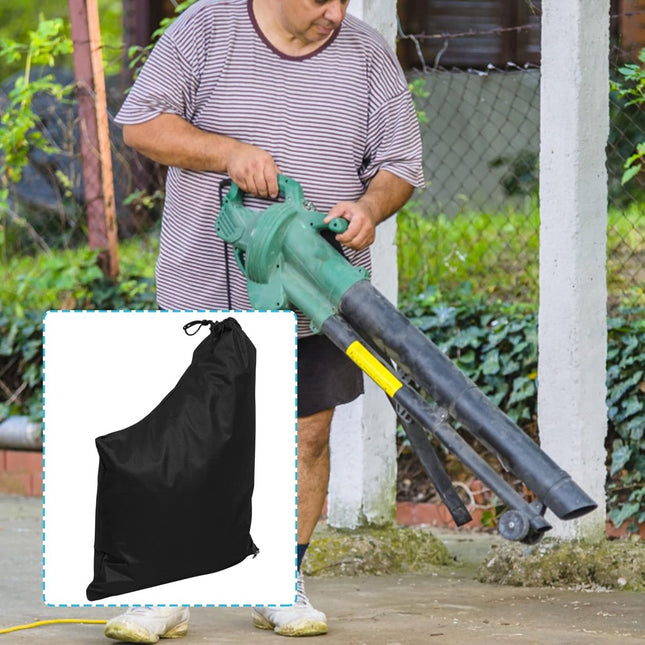 60*44 cm - Leaf blower storage bag - backpack leaf collection bag - universal replacement bag for bottom waste disposal - Oxford cloth garden leaf blower collection bag - with zipper - black.