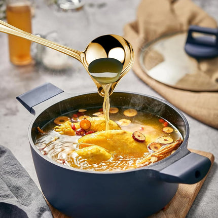 2 pieces - Gravy ladle - Spoon - Spoon with spout - Kitchen sauce ladle - Sauce ladle - Stirring spoon - Soup ladle - Ladle set - Cooking spoon - Serving spoon - Soup ladle - Oil and fat separator - Stainless steel kitchen spoons - for soup, sauce and spi.