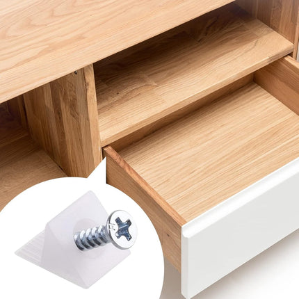 50 pieces - drawer wedges - drawer repair kit - L-shaped drawer wedges - with screws - mounting wedges - drawer back supports - cabinet shelf support - plastic drawer reinforcement repair kit - for home repair and furniture - 15*12.8*9.6 cm - white.