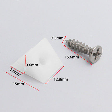 50 pieces - drawer wedges - drawer repair kit - L-shaped drawer wedges - with screws - mounting wedges - drawer back supports - cabinet shelf support - plastic drawer reinforcement repair kit - for home repair and furniture - 15*12.8*9.6 cm - white.