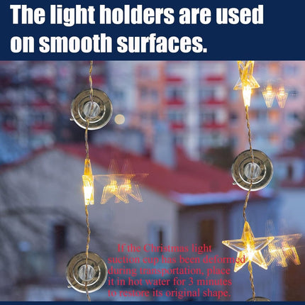 60 pieces - String Light Suction Cups - Suction Cup Hook - String Light Hanging Hooks - Suction Cups for String Lights - Suction Cup Holder for String Lights - Hooks - for party lighting, lighting and Christmas decorations - for windows and glass - transp.