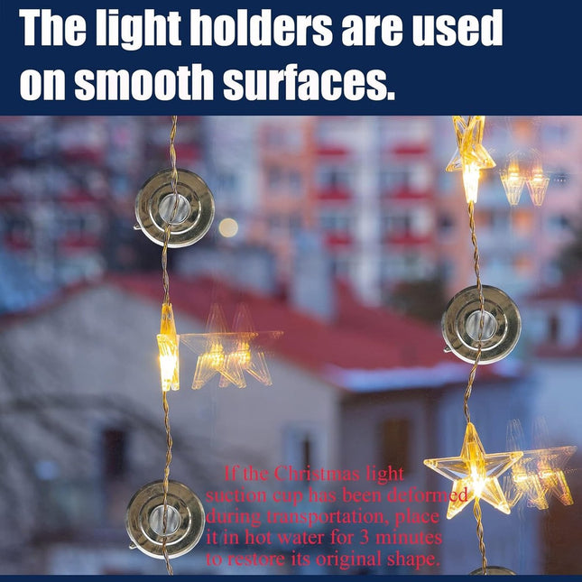 60 pieces - String Light Suction Cups - Suction Cup Hook - String Light Hanging Hooks - Suction Cups for String Lights - Suction Cup Holder for String Lights - Hooks - for party lighting, lighting and Christmas decorations - for windows and glass - transp.