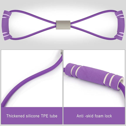 Fitness Elastic Bands - 2 Pieces - Figure 8 Resistance Bands - Resistance Power Band Tube - Fitness Bands - Yoga Resistance Band - Stretch Fitness Band - Resistance Cable - Pull Rope - Chest, Arm and Shoulder Stretch Bands - for Home Training, Strength Tr.