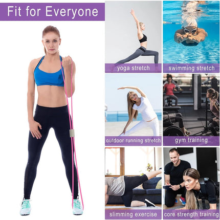 Fitness Elastic Bands - 2 Pieces - Figure 8 Resistance Bands - Resistance Power Band Tube - Fitness Bands - Yoga Resistance Band - Stretch Fitness Band - Resistance Cable - Pull Rope - Chest, Arm and Shoulder Stretch Bands - for Home Training, Strength Tr.
