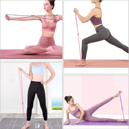 Fitness Elastic Bands - 2 Pieces - Figure 8 Resistance Bands - Resistance Power Band Tube - Fitness Bands - Yoga Resistance Band - Stretch Fitness Band - Resistance Cable - Pull Rope - Chest, Arm and Shoulder Stretch Bands - for Home Training, Strength Tr.