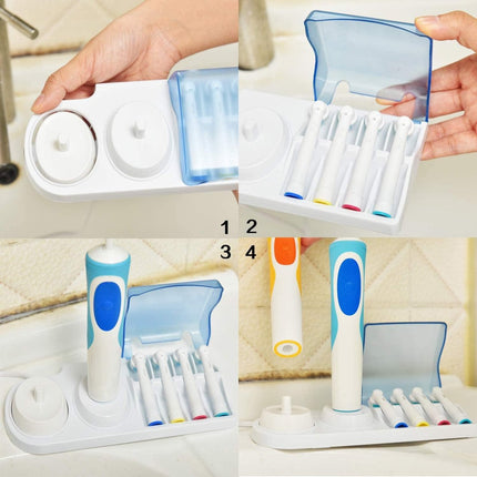 toothbrush holder - Toothbrush holder suitable for Oral-B - electric toothbrush holder suitable for Oral-B - holder for electric toothbrushes suitable for Oral-B - Suitable for 4 brush heads and 2 charging stations.