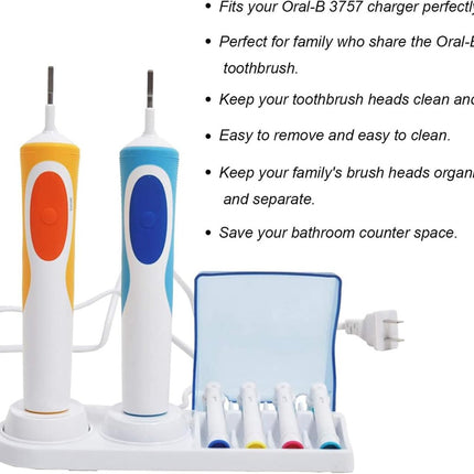 toothbrush holder - Toothbrush holder suitable for Oral-B - electric toothbrush holder suitable for Oral-B - holder for electric toothbrushes suitable for Oral-B - Suitable for 4 brush heads and 2 charging stations.