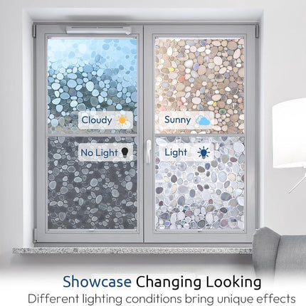 Window film - 50x200cm - privacy window film - stained glass window film - Privacy - Decorative film - static window film - Self-adhesive - Stained Glass - window film - 3D Effect.