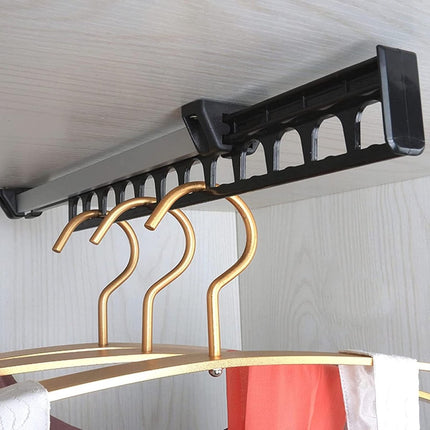 Extendable Clothes Rail - Adjustable Clothes Rail - Telescopic Extendable Clothes Rack - Extendable Clothes Rail - Adjustable Clothes Rail - Clothes Hanger - Metal Wardrobe Rail - Wardrobe Rack - extendable clothes rail - 315*42*50 mm - black.