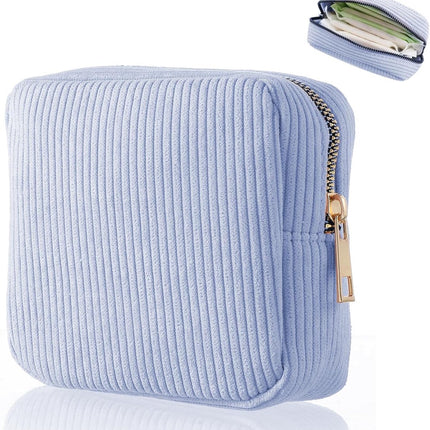 Toiletry Bag - Sanitary Pad Makeup Bag - Sanitary Pad Pouches - Menstrual Bags - Menstrual Pouches - Waterproof Zipper - Tampon Pouches - Napkin Pouches - Cosmetic Bag - Storage Bag - Makeup Bag - For Sanitary Pads, Tampons, Menstrual Cup - Blue.