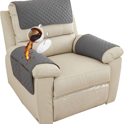 Sofa Cover - 3-Piece Set - Sofa Armrest Cover - Cushion Armrest Pad - Armchair Cover with Pockets - Sofa Protectors - Removable Headrest Cover - Sofa Remote Control Storage Bag - Non-Slip Furniture Protector