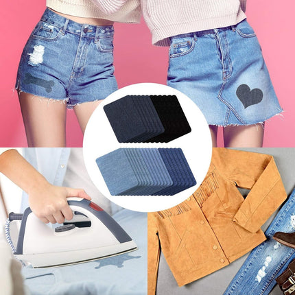 Clothing Repair Patches - 30 Pieces - self-adhesive jeans patches - Repair a hole in clothing - iron-on patches for clothing repair - Repair - clothing repair for jeans - patch - repair cloth - iron-on for denim jeans repair.