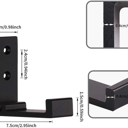 6 pieces - Foldable wall hooks - 6.7*7.5*2.5 cm - Clothes hook - concealable clothes hooks - heavy-duty wall hooks - aluminum hooks - with screws - foldable hooks - for hanging coats, bags, hats, and keys - black.
