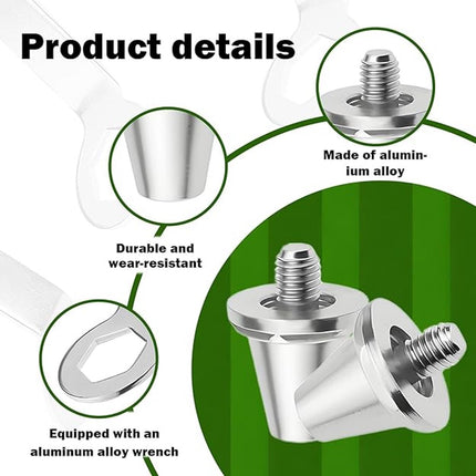 12 pieces - football studs - replacement metal football studs - 8 11mm and 4 13mm football studs - with tools - replacement football studs for football boots - football boot accessories - silver.