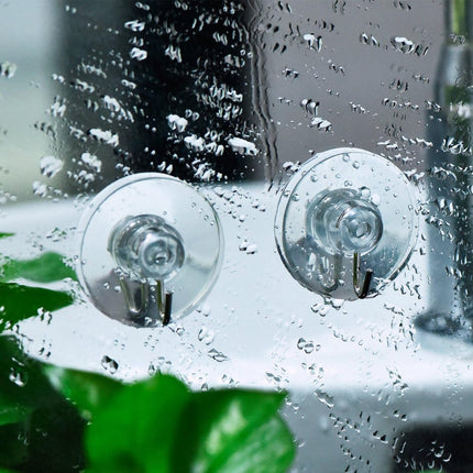 24 Pieces Suction Cup with Hook - Suction Cup with Hook Set - Hanging Hooks with Suction Cup - Kitchen Hooks - Towel Hooks - Self-Adhesive Hooks - Reusable Wall Hook - for Tiles, Glass, Window, Shower, Kitchen, Bathroom, Home - Transparent.