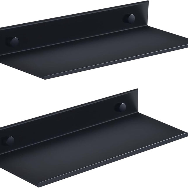 Bathroom Shelf - Wall-Mounted Shower Shelf - 2 Pieces - Soap Holder - Shelf - Modern Design Wall Shelves 30 cm - Bathroom Rack - Organizer - Metal Wall Shelf - Shower Shelf - for Bathroom, Living Room, Kitchen, Office - Shampoo Rack - Black.