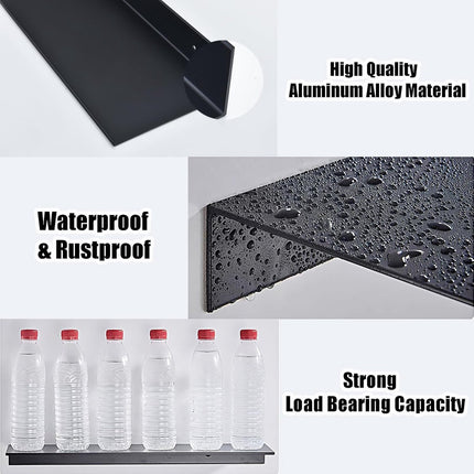 Bathroom Shelf - Wall-Mounted Shower Shelf - 2 Pieces - Soap Holder - Shelf - Modern Design Wall Shelves 30 cm - Bathroom Rack - Organizer - Metal Wall Shelf - Shower Shelf - for Bathroom, Living Room, Kitchen, Office - Shampoo Rack - Black.