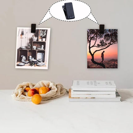60 pieces - 1.3*2.6 cm - PP clip - self-adhesive spring clips - acrylic glue clips - self-adhesive plastic wall clips - small self-adhesive clip - small size mini spring clips - for Christmas decorations, photos, posters, school, office - black.