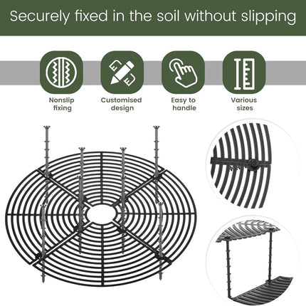 2 pieces - plant pot cover - 30 cm - Flowerpot grid - planter cover set - plantpot grid bottom protectors - with 16 posts - plant covers - for indoor and outdoor gardening - plant protectors - keeps cats and squirrels out of the flowerpot - black.