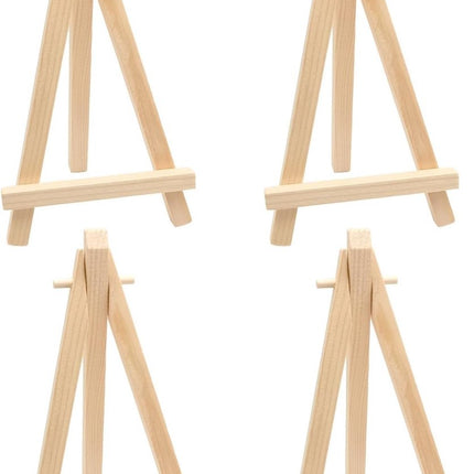 4 pieces - Table easel - Painting easel stand - Painting easel - Desk easel - Wooden easel - Wooden stand - Mini wooden stand - Display rack - mini painting easel - Home decoration - for photos, weddings, birthdays - 8*15 cm.