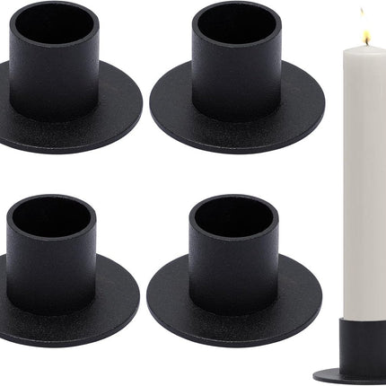 4 pieces - Candlesticks - Candle holder - Candle stand - metal candle holders - modern candle holders - home decoration - for the living room, parties, Christmas, weddings - Φ2.5 cm - 5*2.7 cm - black.