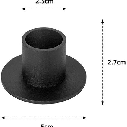 4 pieces - Candlesticks - Candle holder - Candle stand - metal candle holders - modern candle holders - home decoration - for the living room, parties, Christmas, weddings - Φ2.5 cm - 5*2.7 cm - black.