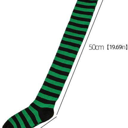 3 pairs - Socks - Christmas socks - knee socks - over-the-knee socks - long socks - high socks - elastic striped socks set - long striped Christmas socks - striped socks - sports socks - festive Christmas accessories - for cosplay costume parties.