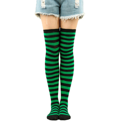 3 pairs - Socks - Christmas socks - knee socks - over-the-knee socks - long socks - high socks - elastic striped socks set - long striped Christmas socks - striped socks - sports socks - festive Christmas accessories - for cosplay costume parties.