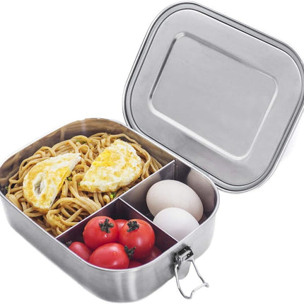 1400ml Lunchbox - Sandwich Box - Bento Box - Stainless Steel Food Containers - Adult Lunchbox - Sandwich Container - Metal Bento Lunchbox - Stainless Steel Food Storage Containers with Separate Compartments - Leakproof - Reusable - Microwave Safe.